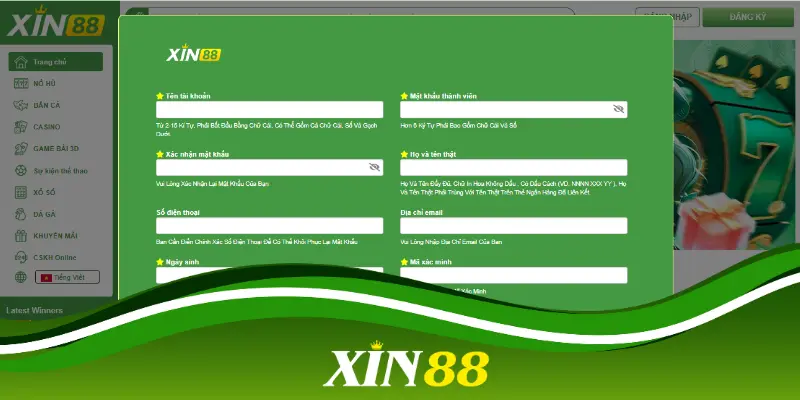 Tạo tài khoản XIN88 chỉ với một vài bước siêu đơn giản